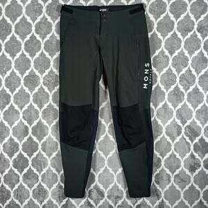 Mons Royale Bike Pants Men Small Black Merino Wool MOMENTUM Stretch MBX Cycling